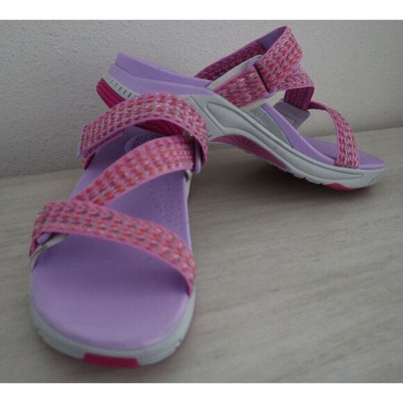 Dansko 13115 Women Sz 38-US 8 Fuchsia Multi Rosette Webbing Slip-On Sandals $110 - Picture 5 of 10